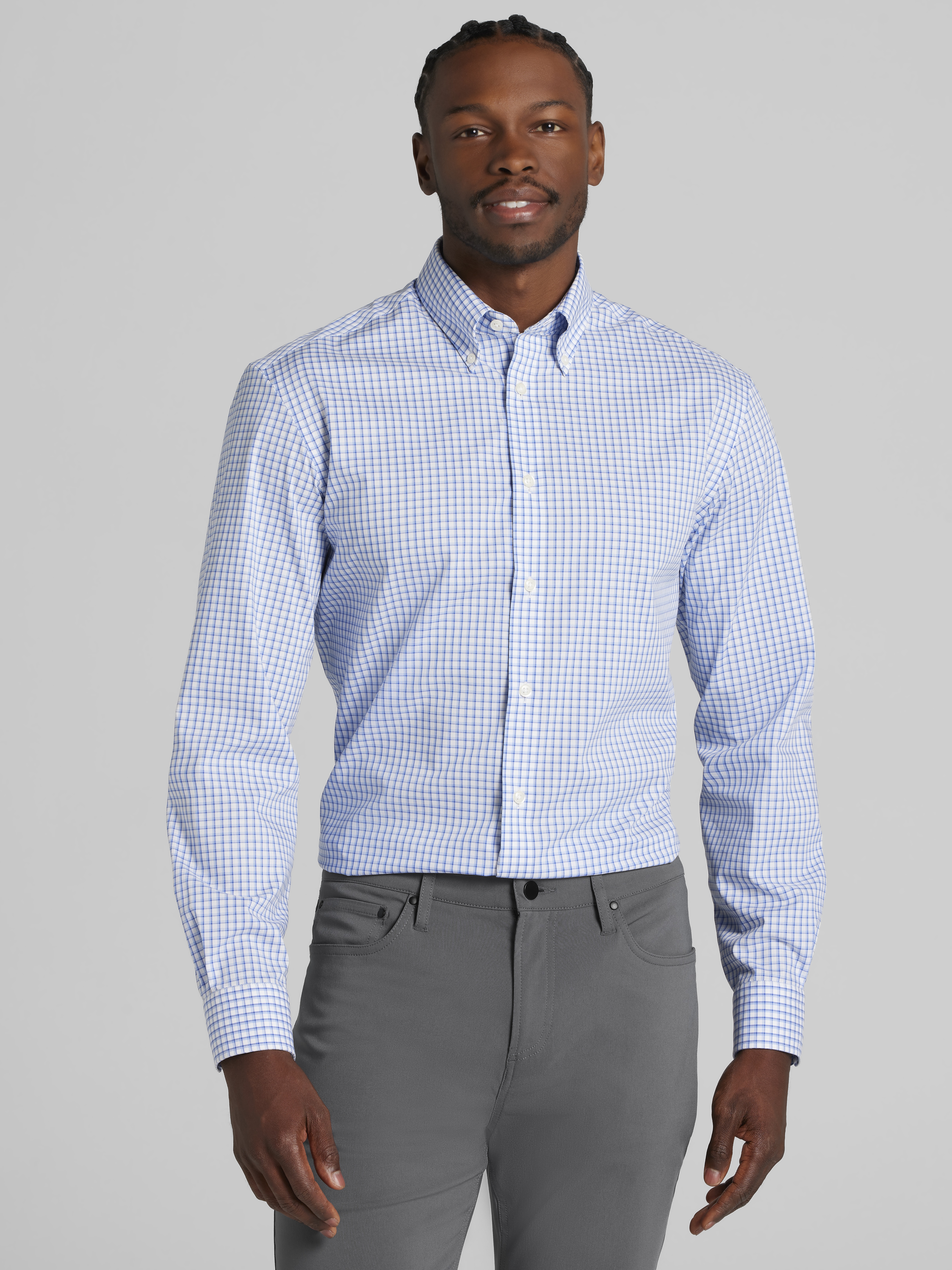 JOE Joseph Abboud Classic Fit Check Dress Shirt, Blue | Men's