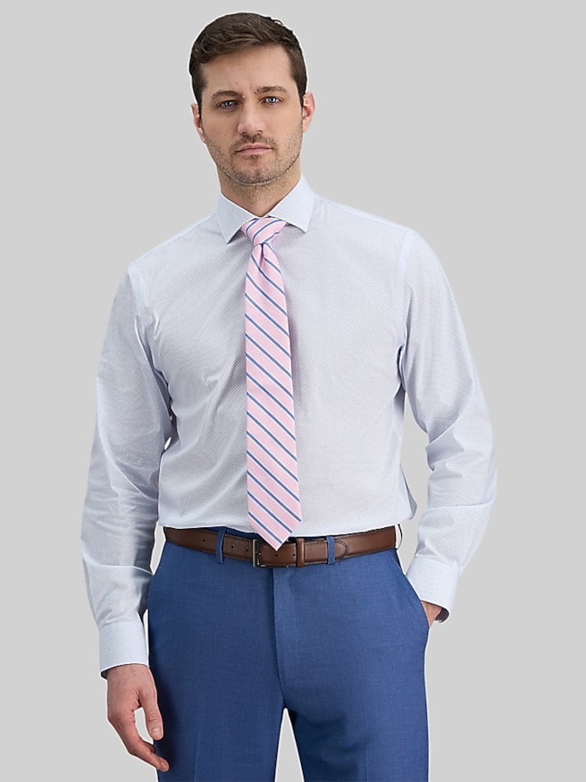 Haggar Haggar Classic Fit Geo Dress Shirt Blue Fancy