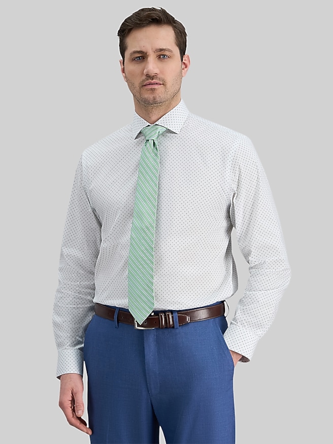 Haggar Haggar Classic Fit Neat Dress Shirt Lt Green Check
