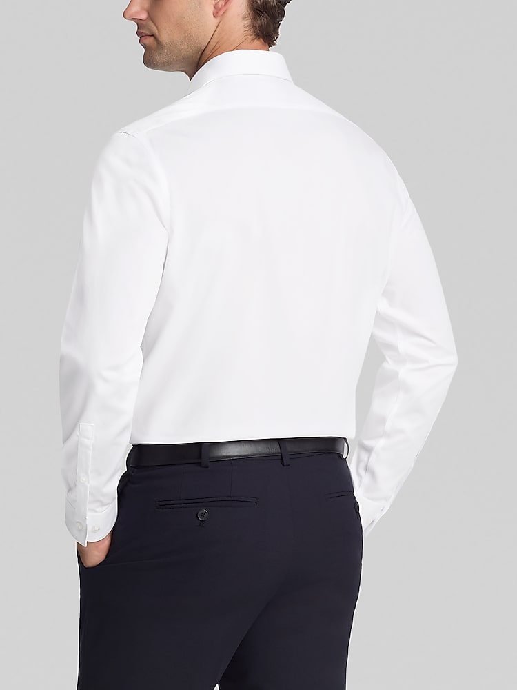 Calvin Klein Slim Fit Solid Dress Shirt, White | Men's Wearhouse