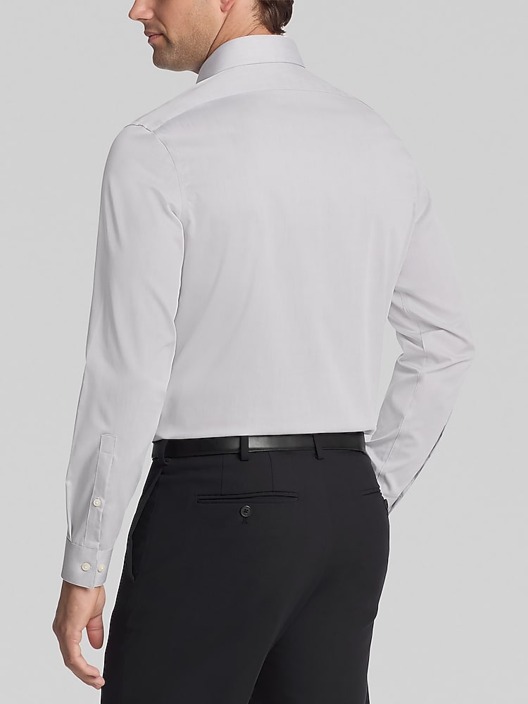 Calvin Klein Slim Fit Solid Dress Shirt, Gray | Men's Wearhouse