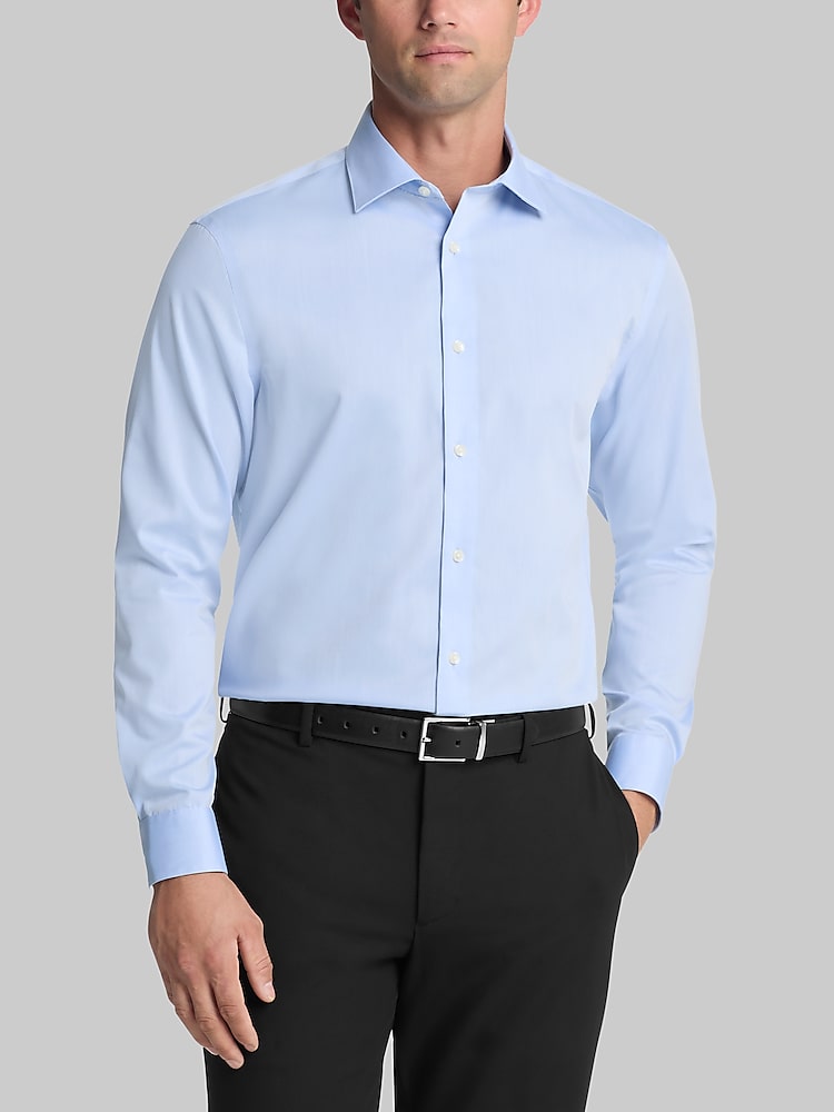Calvin Klein Classic Fit Solid Dress Shirt, Lt Blue | Men's Wearhouse