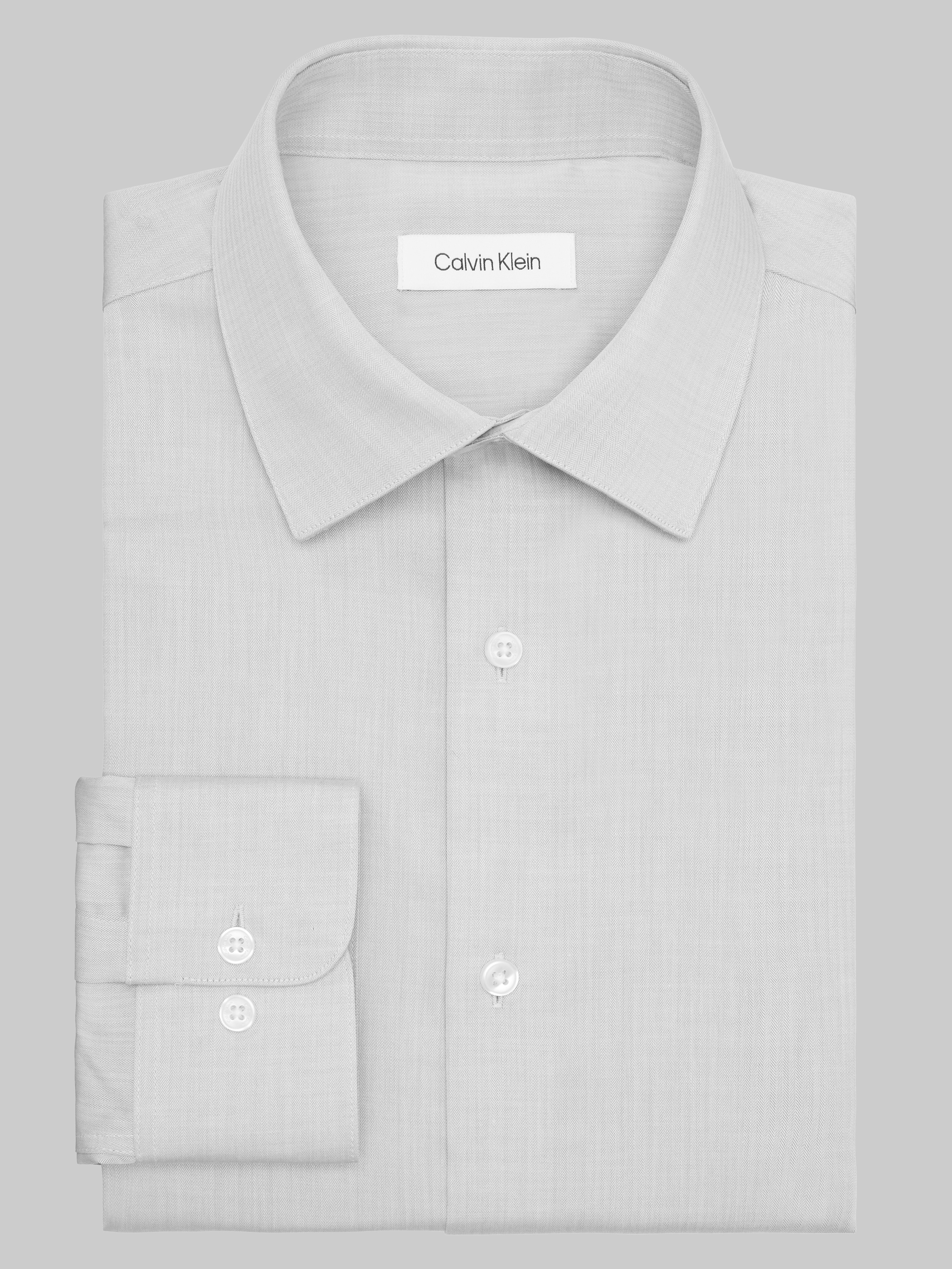 Classic Fit 100% Cotton Herringbone Dress Shirt