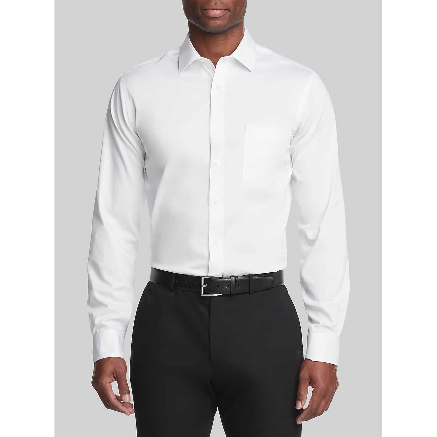 Van Heusen Classic Fit Ultra Wrinkle-Free Stretch Dress Shirt in White – Men’s Long-Sleeve Button-Down for Work, Interviews and Travel