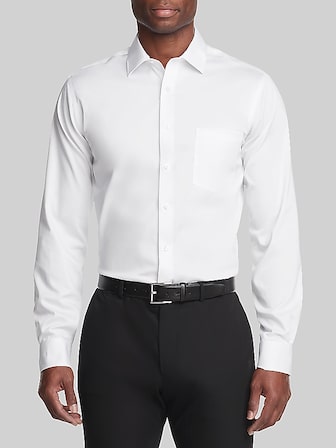 white dress shirt Wrinkle-Free Dress Shirt White | For Occasions When You Can't Untuck