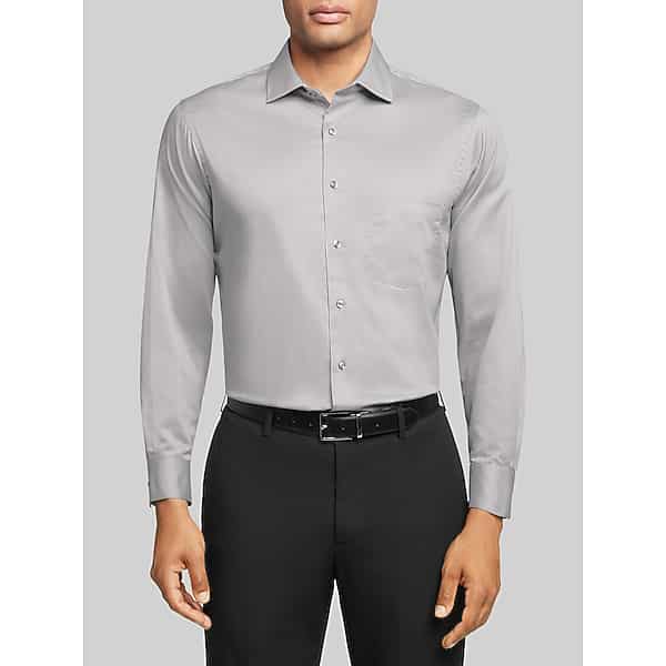 Van Heusen Big & Tall Men's Classic Fit Ultra Wrinkle-Free Stretch Dress Shirt Gray - Size: 22 36/37 TMW5BH020703