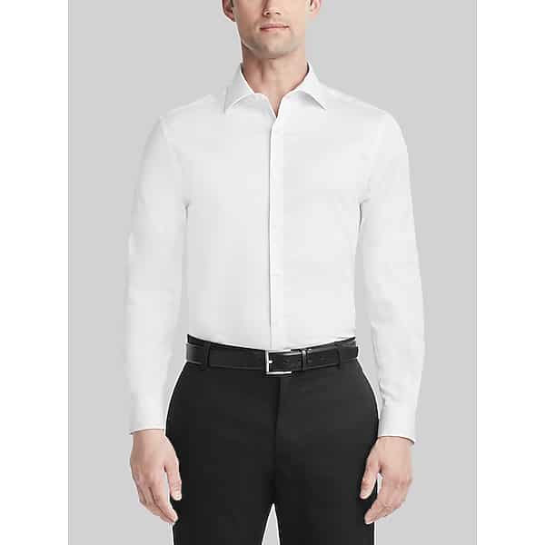 Van Heusen Men's Slim Fit Wrinkle-Free Stretch Dress Shirt White - Size: 17 32/33