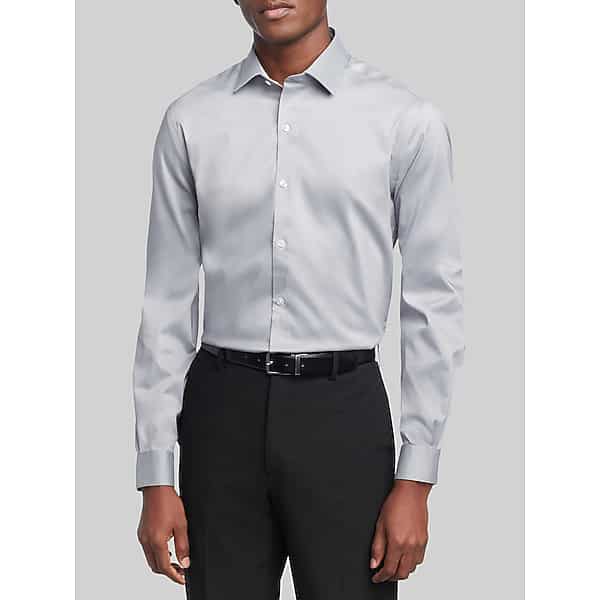 Van Heusen Men's Slim Fit Ultra Wrinkle-Free Stretch Dress Shirt Gray - Size: 15 34/35