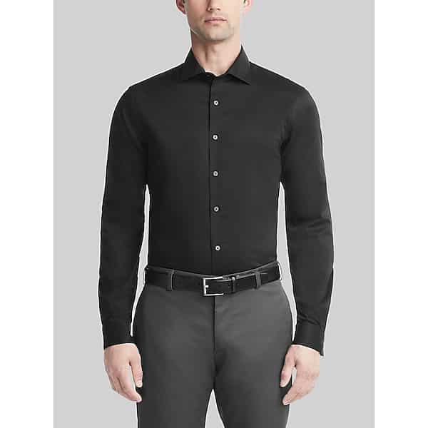 Van Heusen Men's Slim Fit Ultra Stretch Dress Shirt Black - Size: 16 36/37