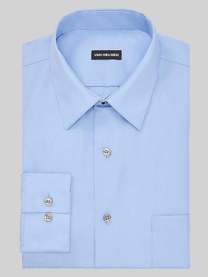 Van Heusen Classic Fit Solid Poplin Dress Shirt