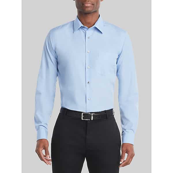Van Heusen Men's Classic Fit Solid Poplin Dress Shirt Cameo Blue - Size: 16 1/2 34/35 TMW5BH365502