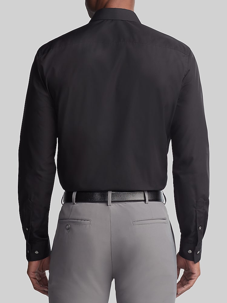 Van Heusen Classic Fit Solid Dress Shirt, Black | Men's Wearhouse