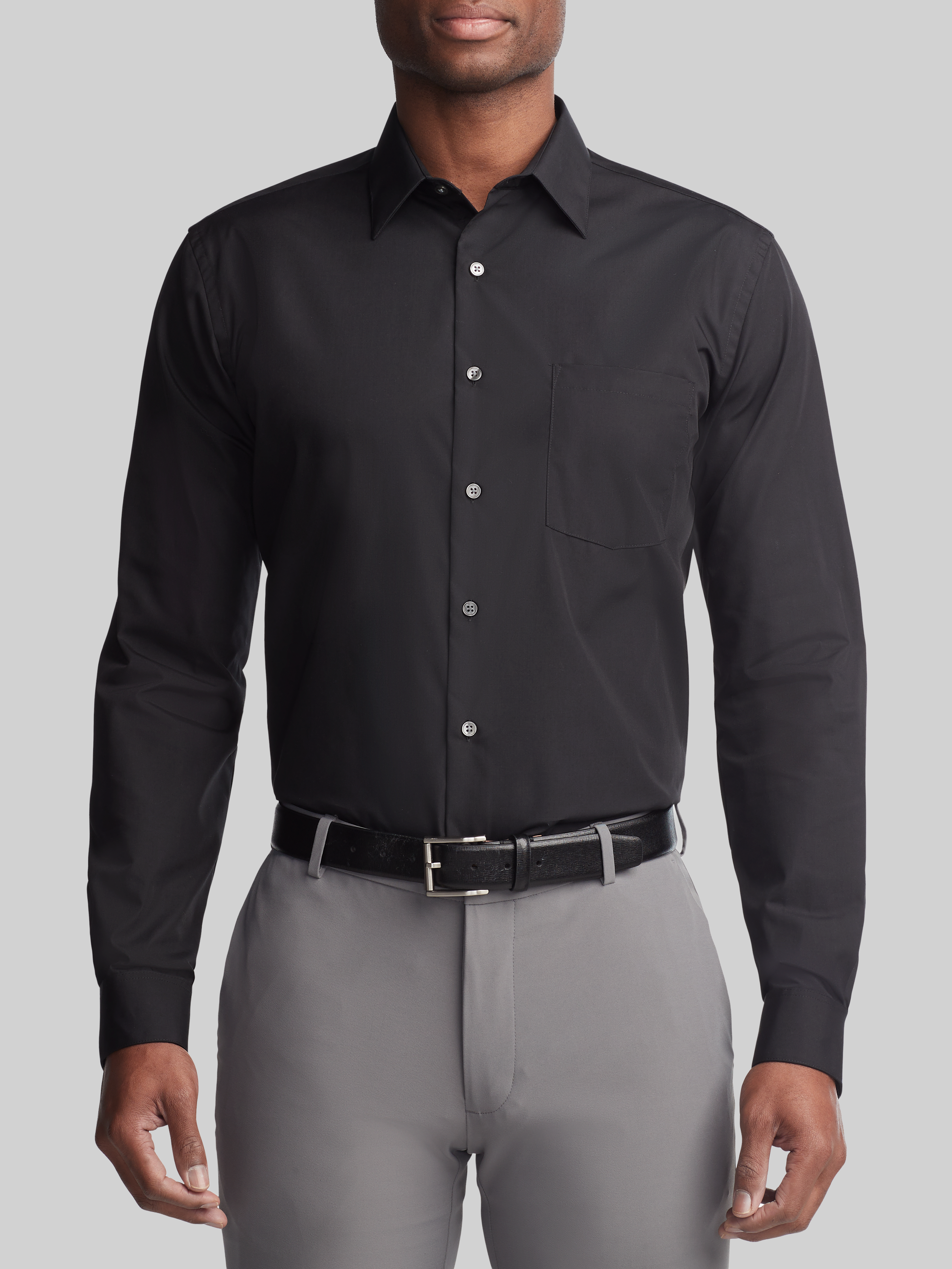 Classic Fit Solid Poplin Dress Shirt