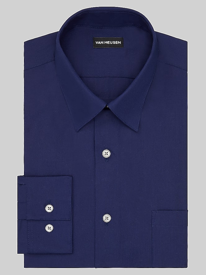 Van Heusen Classic Fit Solid Poplin Dress Shirt