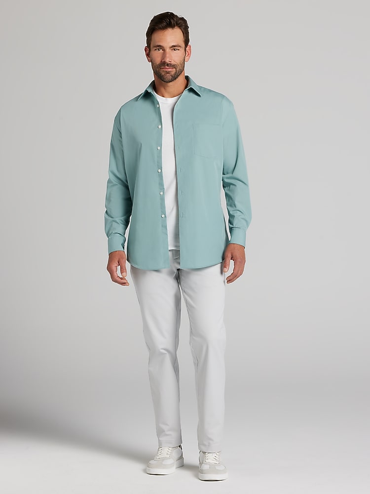 Van Heusen Classic Fit Solid Dress Shirt, Blue | Men's Wearhouse