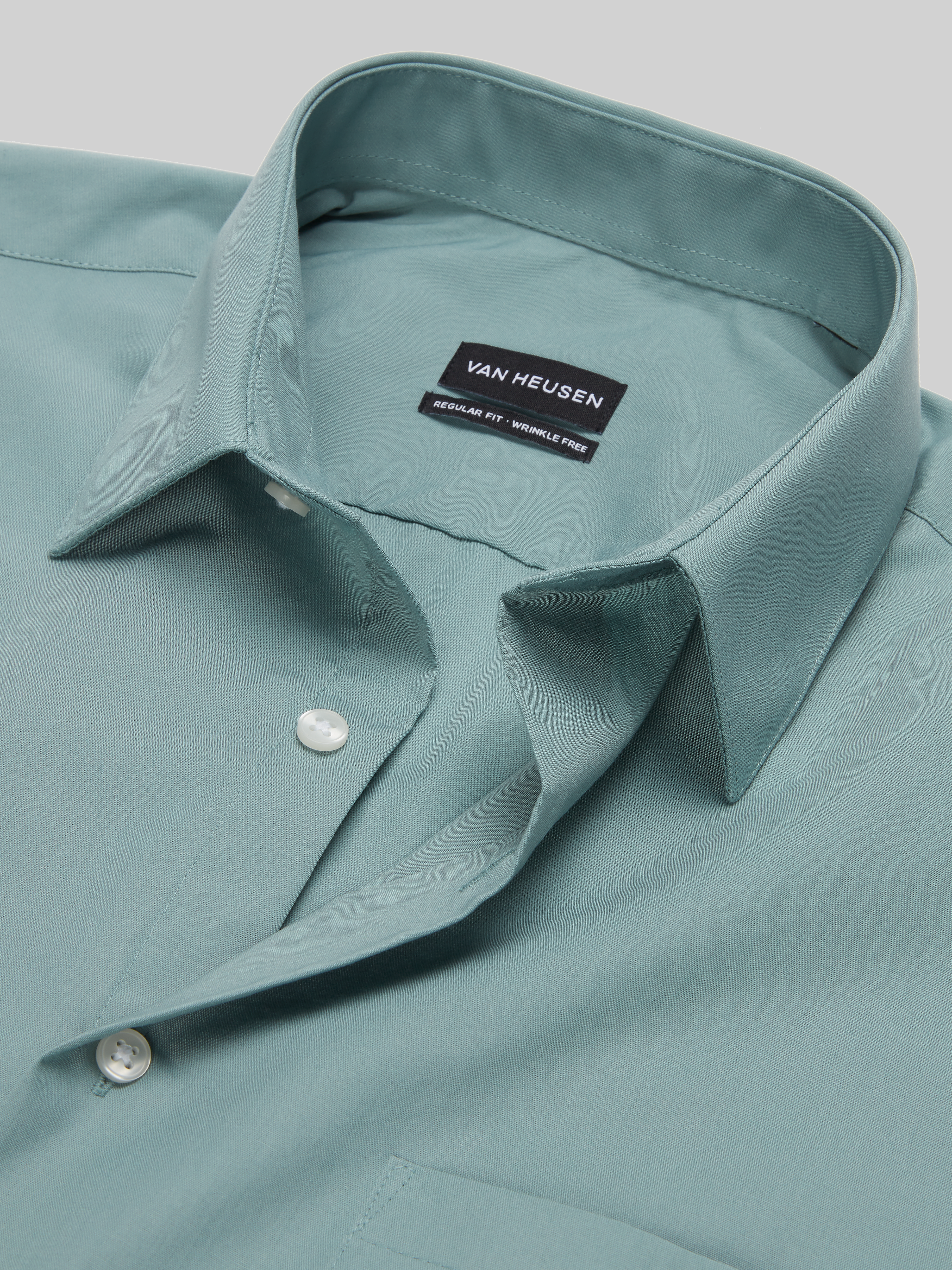 Van Heusen Classic Fit Solid Dress Shirt, Black | Men's Wearhouse