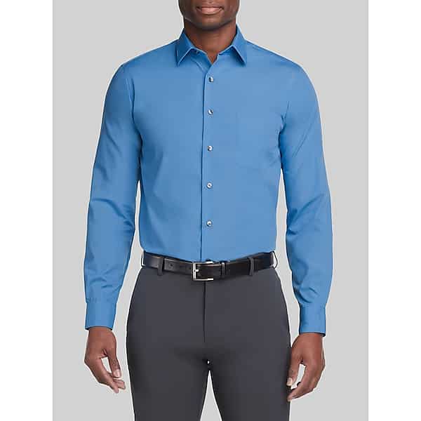 Van Heusen Men's Classic Fit Solid Poplin Dress Shirt French Blue - Size: 17 34/35 TMW5BH370590