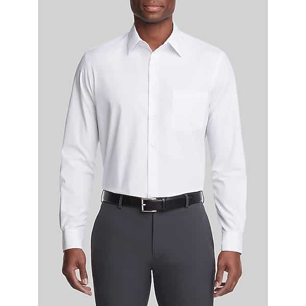 Van Heusen Men's Classic Fit Poplin Wrinkle-Free Dress Shirt White - Size: 16 34/35
