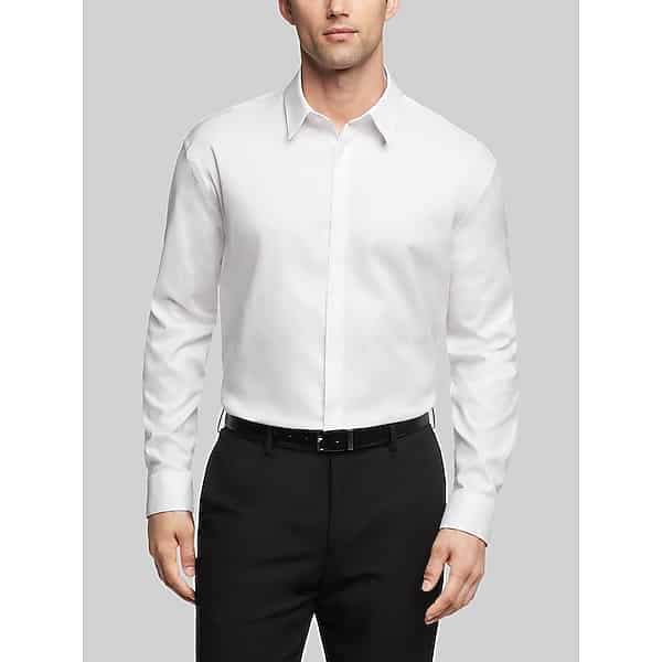 Calvin Klein Men's Classic Fit Formal Dress Shirt White - Size: 17 36/37