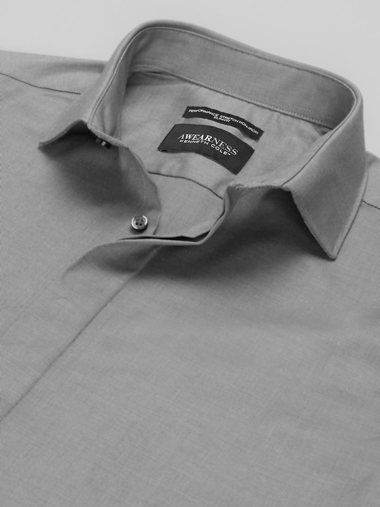 mens dress shirt dress Non-Iron Cotton Windowpane Dress Shirt With Contrast Trim