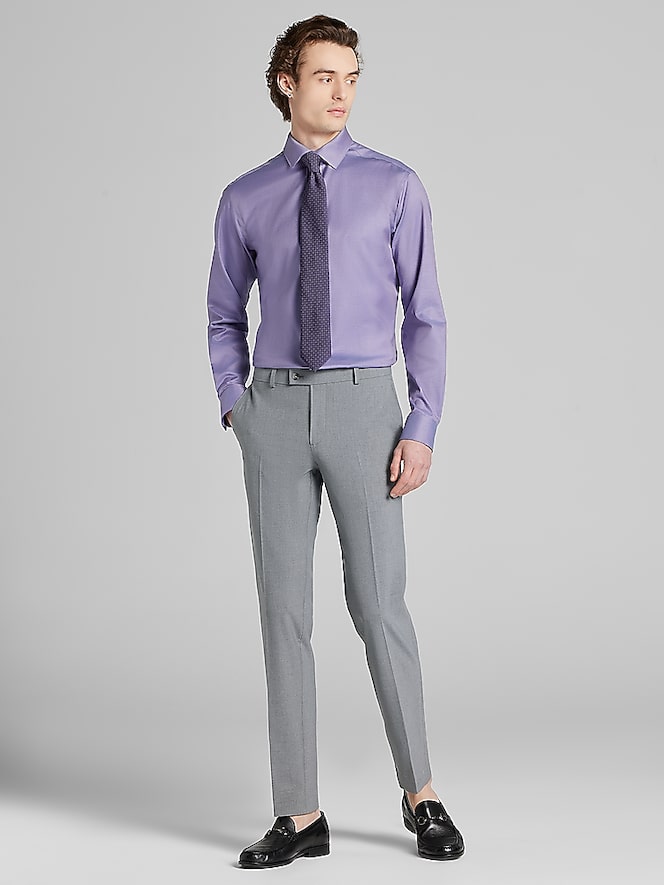 Awearness Kenneth Cole Slim Fit Sharkskin Dress Shirt