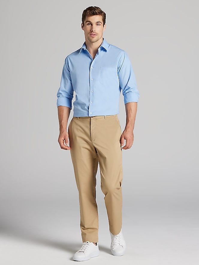 Van Heusen Athletic Fit Solid Poplin Dress Shirt