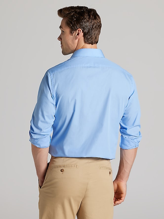 Van Heusen Athletic Fit Solid Poplin Dress Shirt