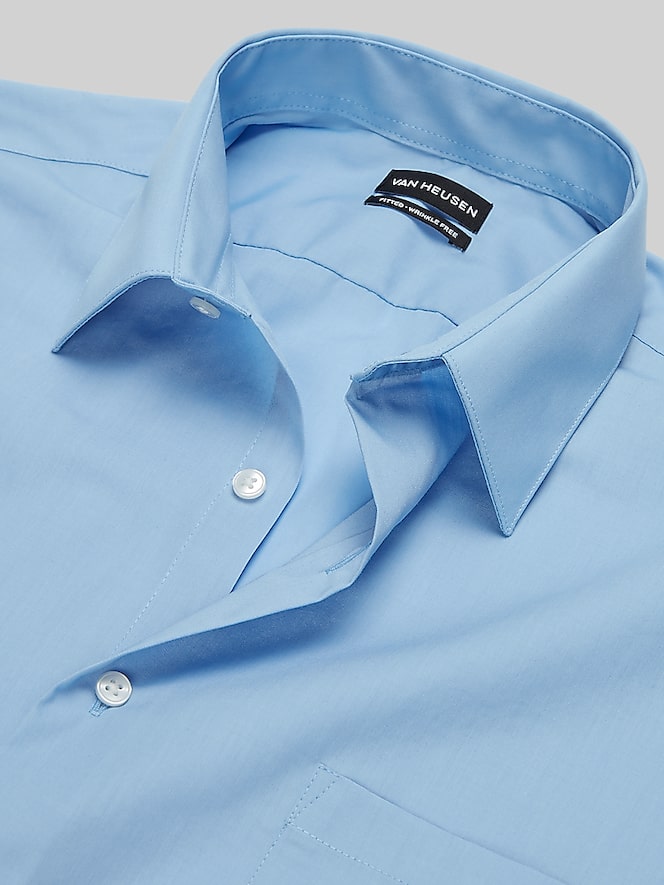 Van Heusen Athletic Fit Solid Poplin Dress Shirt