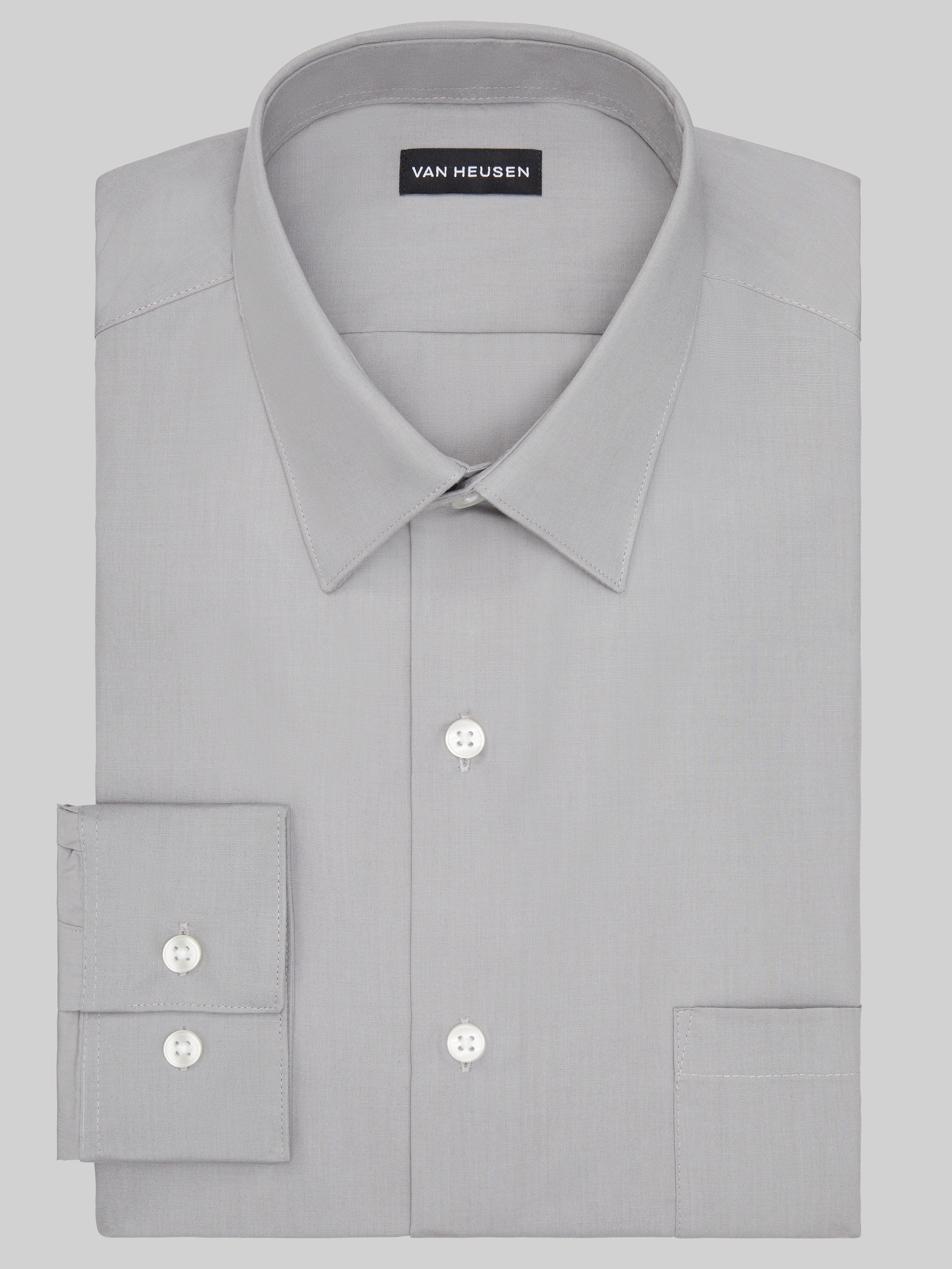 van heusen studio slim fit dress shirt Cronbie Long Sleeve Stain Shield Shirt Herringbone Print main image 1