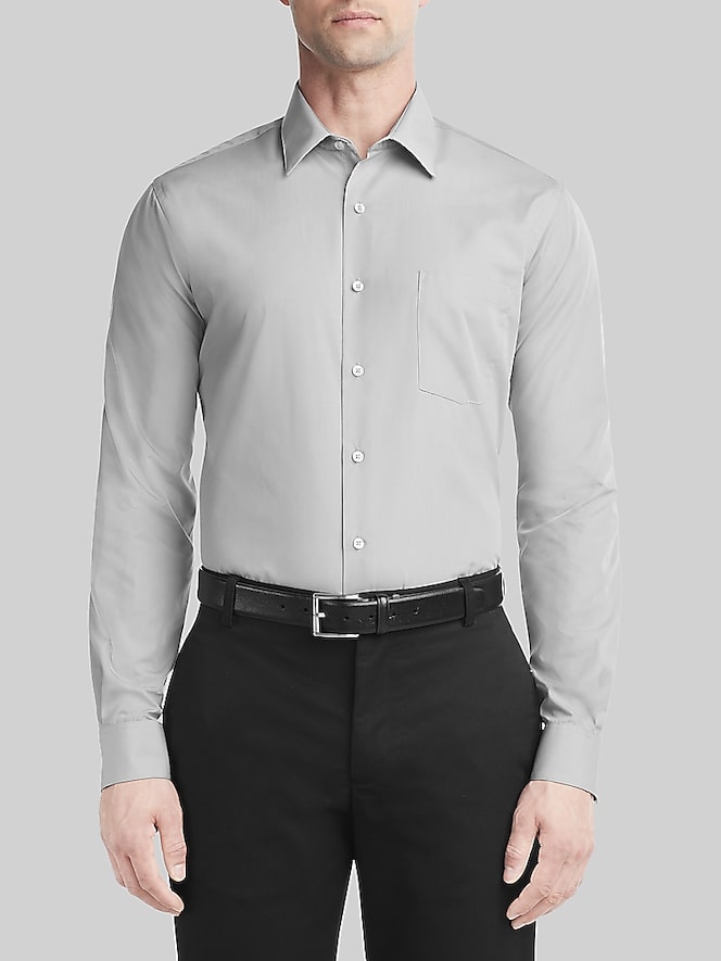 Van Heusen Athletic Fit Solid Poplin Dress Shirt