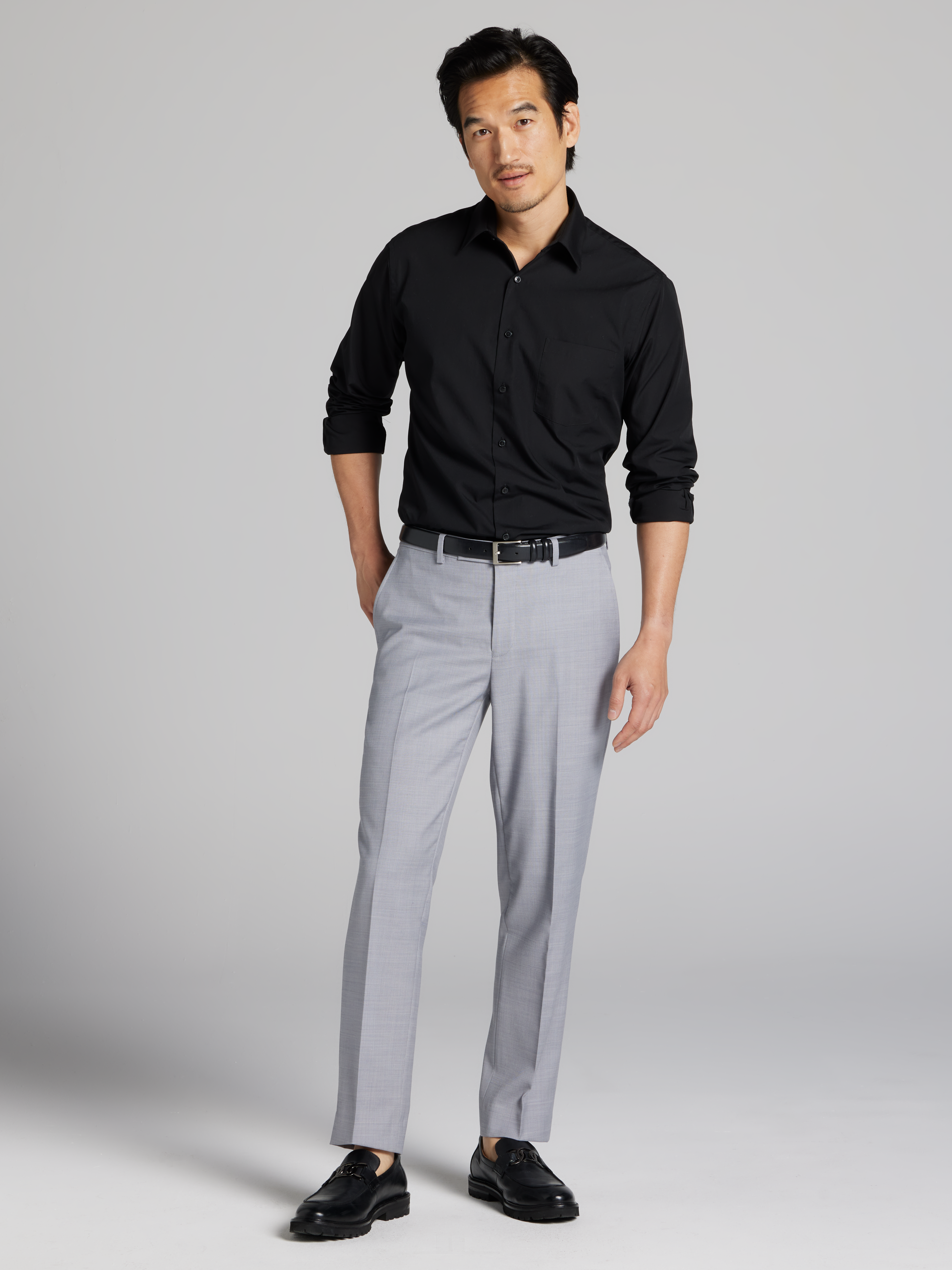 Athletic Fit Solid Poplin Dress Shirt