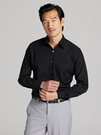 slim fit dress slacks Motive Short Sleeve Dress Shirt M / Black main image 1