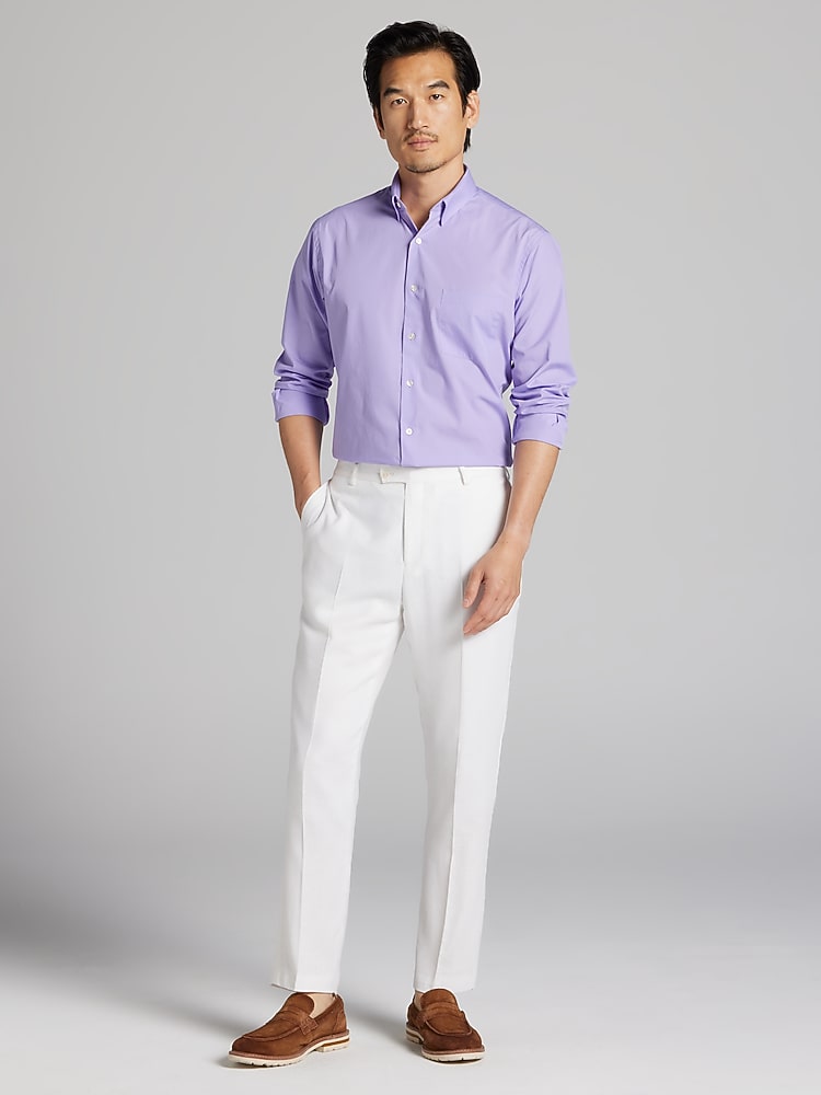 Van Heusen Athletic Solid Dress Shirt, Lavender - Purple | Men's Wearhouse