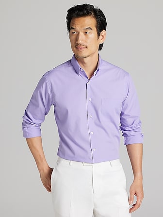 fitted lace wedding dress Non-Iron Cotton Houndstooth Dress Shirt with Contrast Trim main image 1