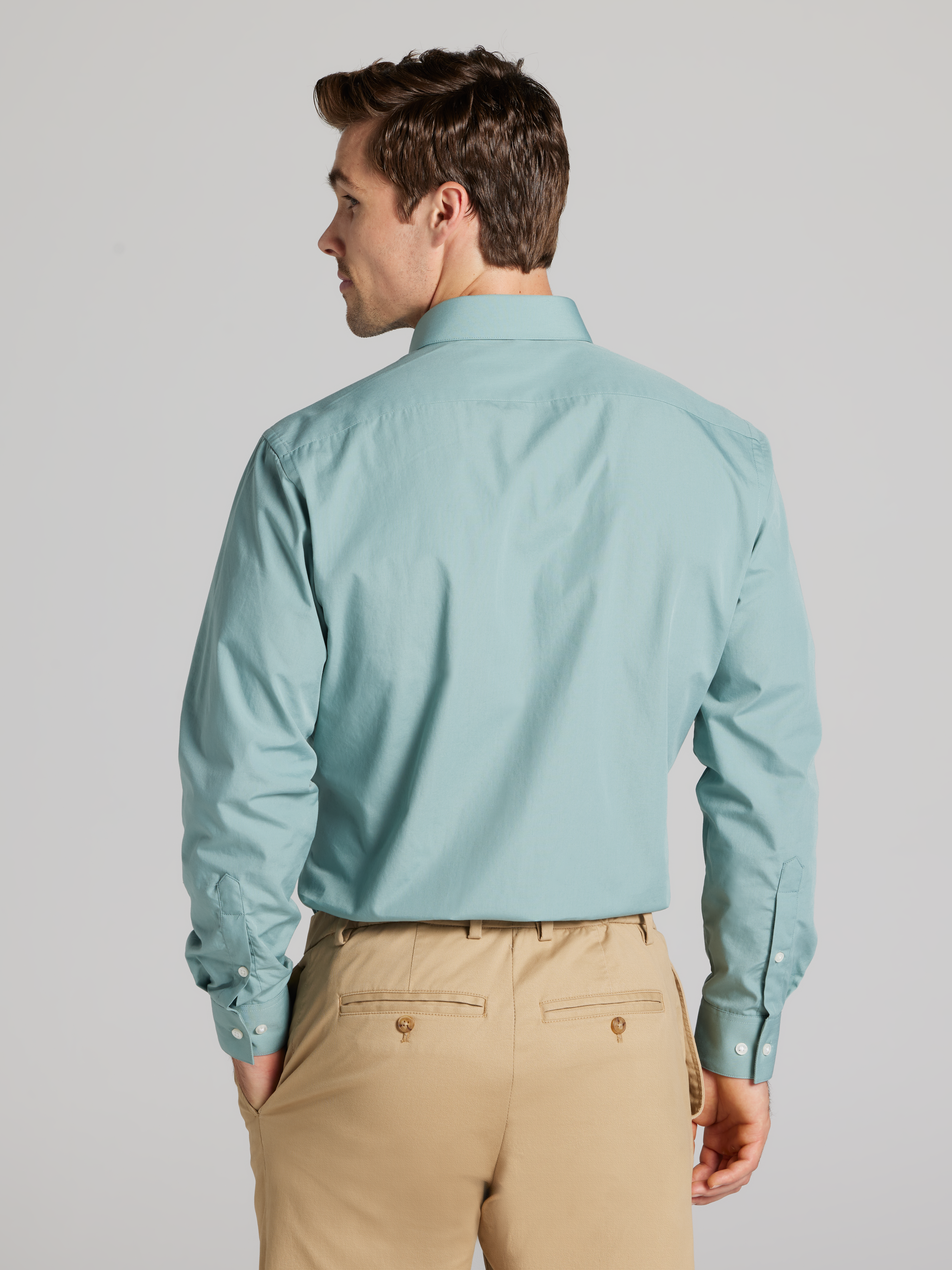 Van Heusen Athletic Solid Dress Shirt, Cameo Blue | Men's Wearhouse