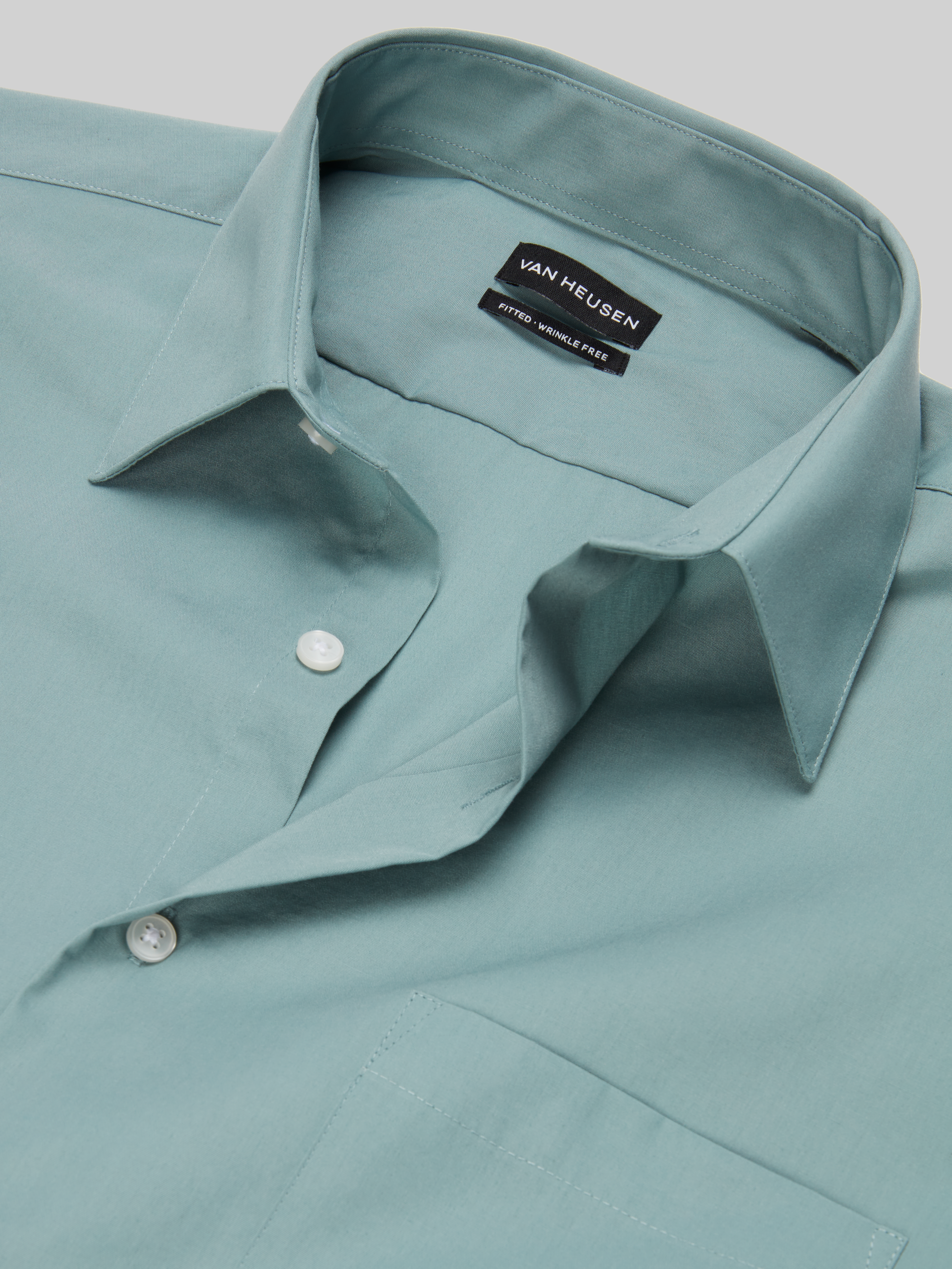Van Heusen Athletic Solid Dress Shirt, Cameo Blue | Men's Wearhouse
