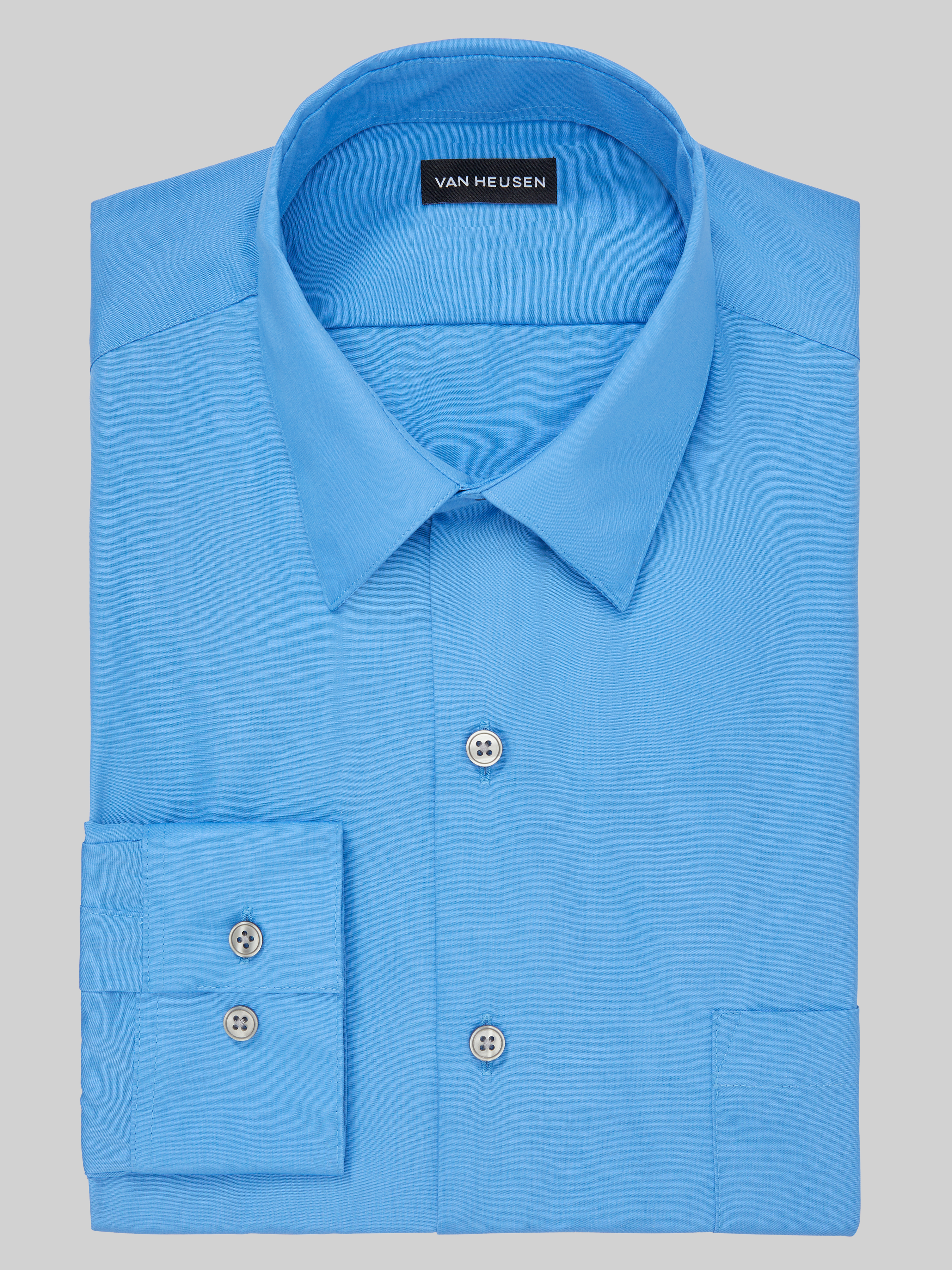 Athletic Fit Solid Poplin Dress Shirt