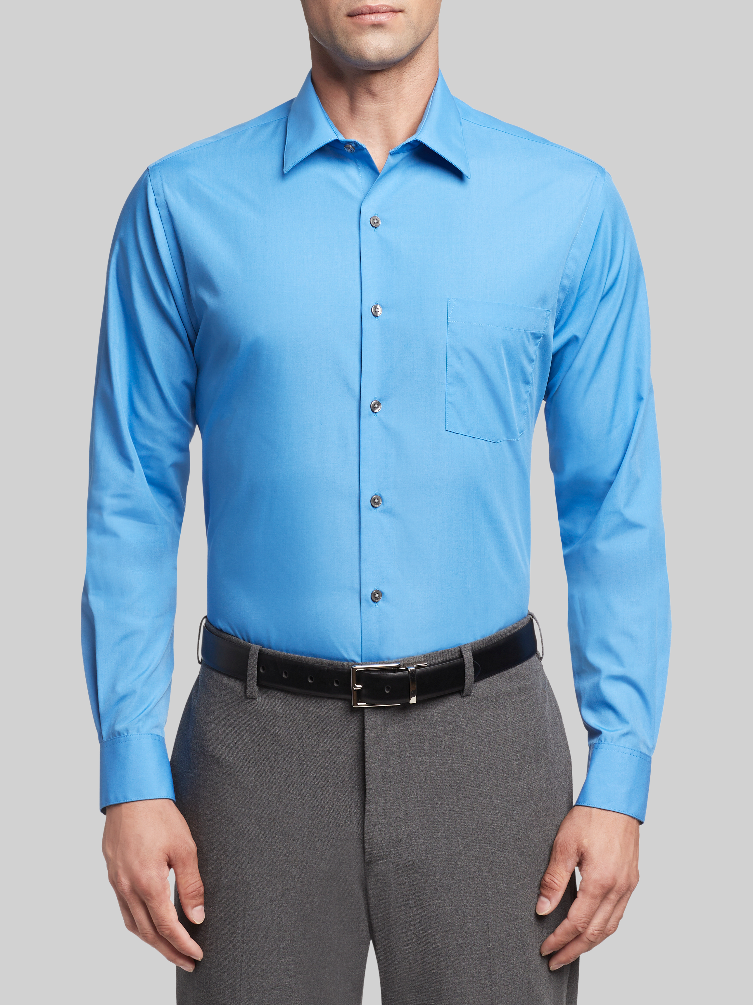 Athletic Fit Solid Poplin Dress Shirt