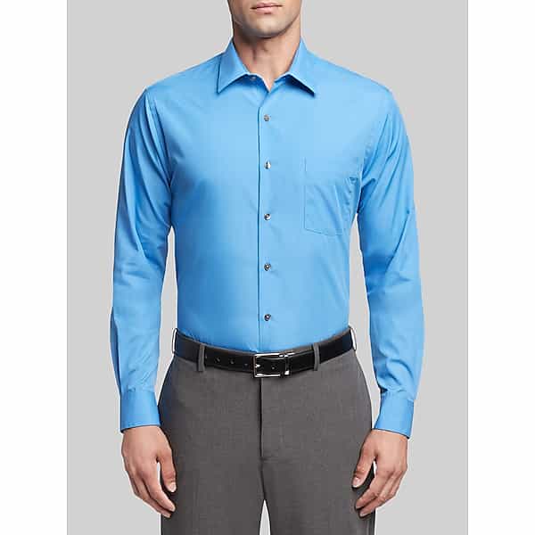 Van Heusen Men's Athletic Fit Solid Poplin Dress Shirt French Blue - Size: 15 1/2 32/33
