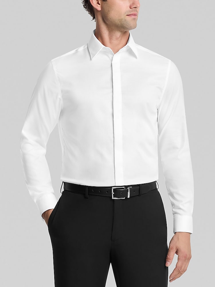 Calvin Klein Men's Slim-Fit Dress Shirt - White - 15 32/33
