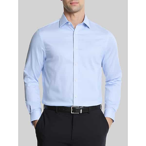 Michael Kors Men's Classic Fit Passport Dress Shirt Lt Blue - Size: 17 32/33 TMW5BJ870302