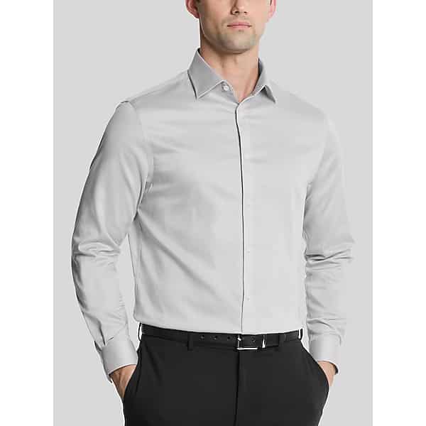 Michael Kors Men's Classic Fit Passport Dress Shirt Gray - Size: 17 36/37 TMW5BJ870703