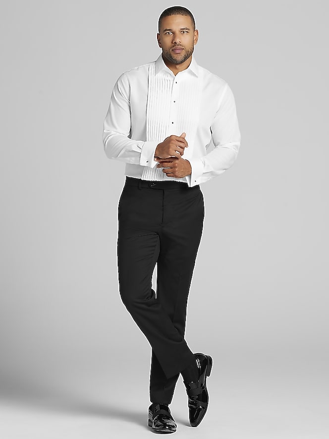 Pronto Uomo Modern Fit Pleated Front Formal Dress Shirt