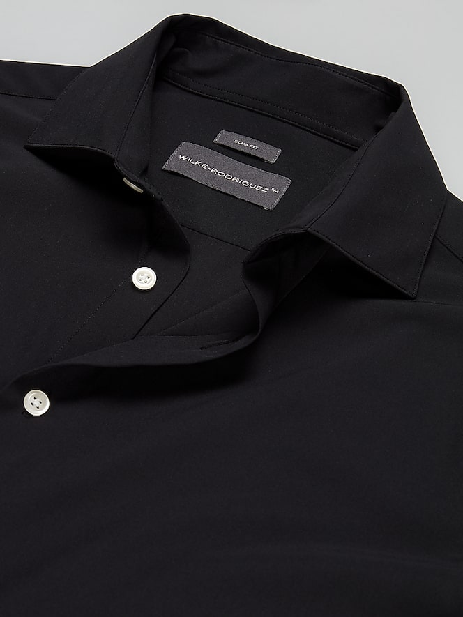 Wilke-Rodriguez Classic Fit 4-Way Stretch Dress Shirt, Black - Image 2 of 6