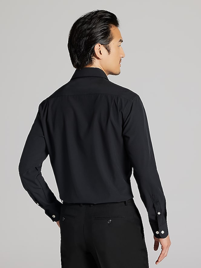 Wilke-Rodriguez Classic Fit 4-Way Stretch Dress Shirt, Black - Image 3 of 6