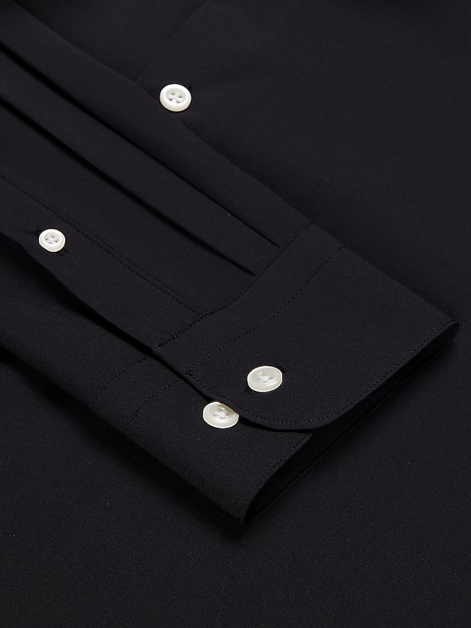 Wilke-Rodriguez Classic Fit 4-Way Stretch Dress Shirt, Black - Image 5 of 6