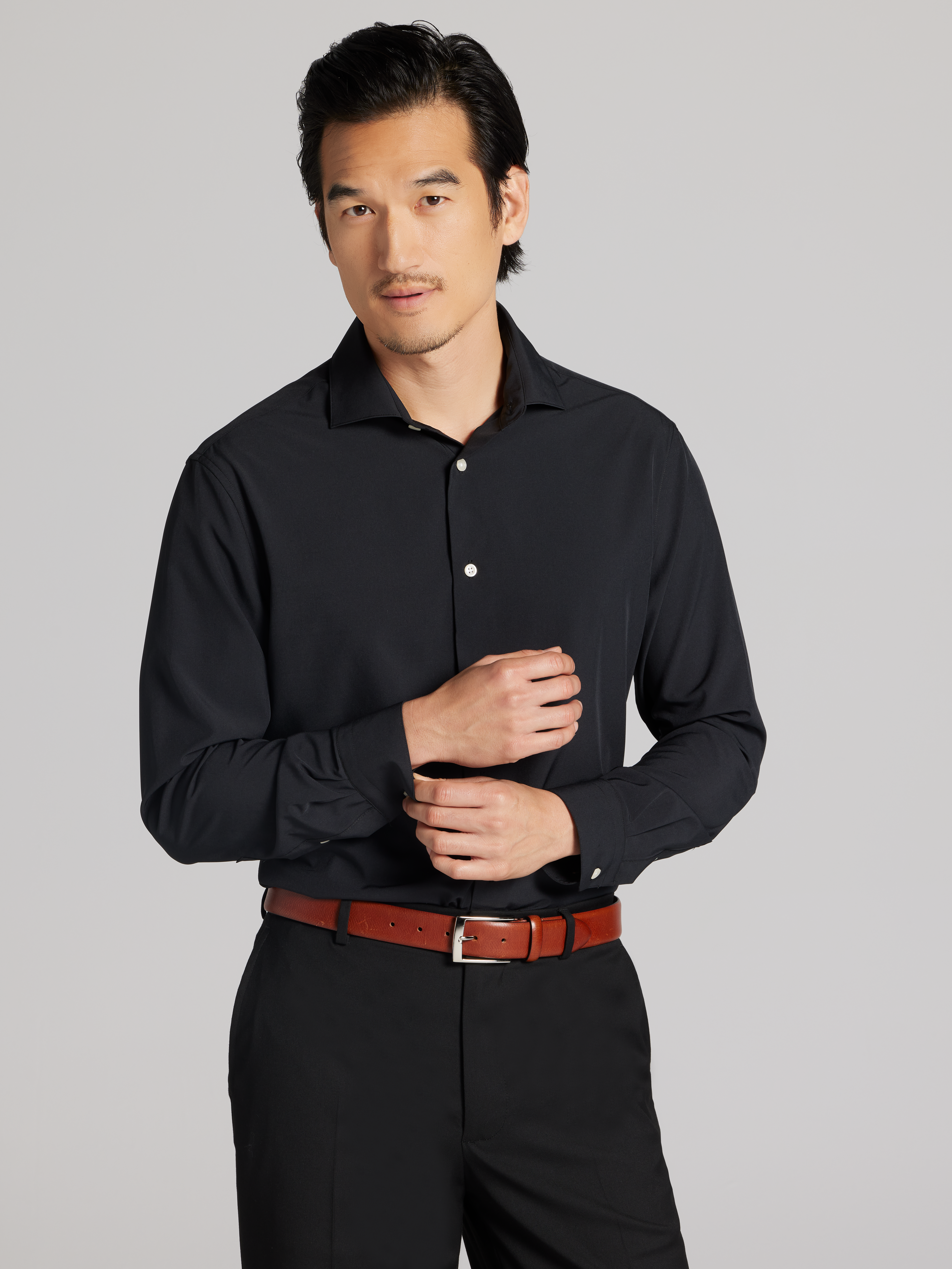 dress shirts that go with black pants How to Wear Trousers Casually offering easy flexibility when you reach Wilke-Rodriguez Mens Classic Fit 4-Way