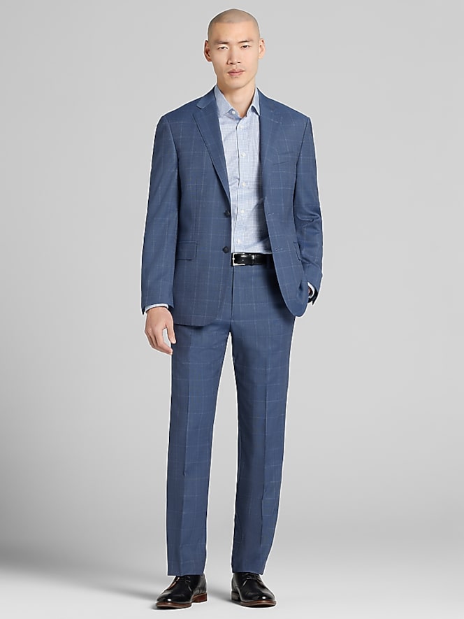 Joseph Abboud Joseph Abboud Modern Fit Mini Check Spread Collar Dress Shirt