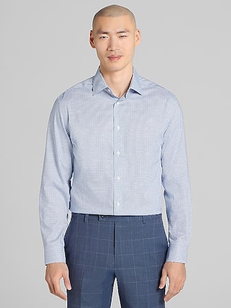 joseph abboud dress shirts amazon Joseph Abboud Dress Shirt Mens 17 Slate Blue Long Sleeve Collared Button Up  *