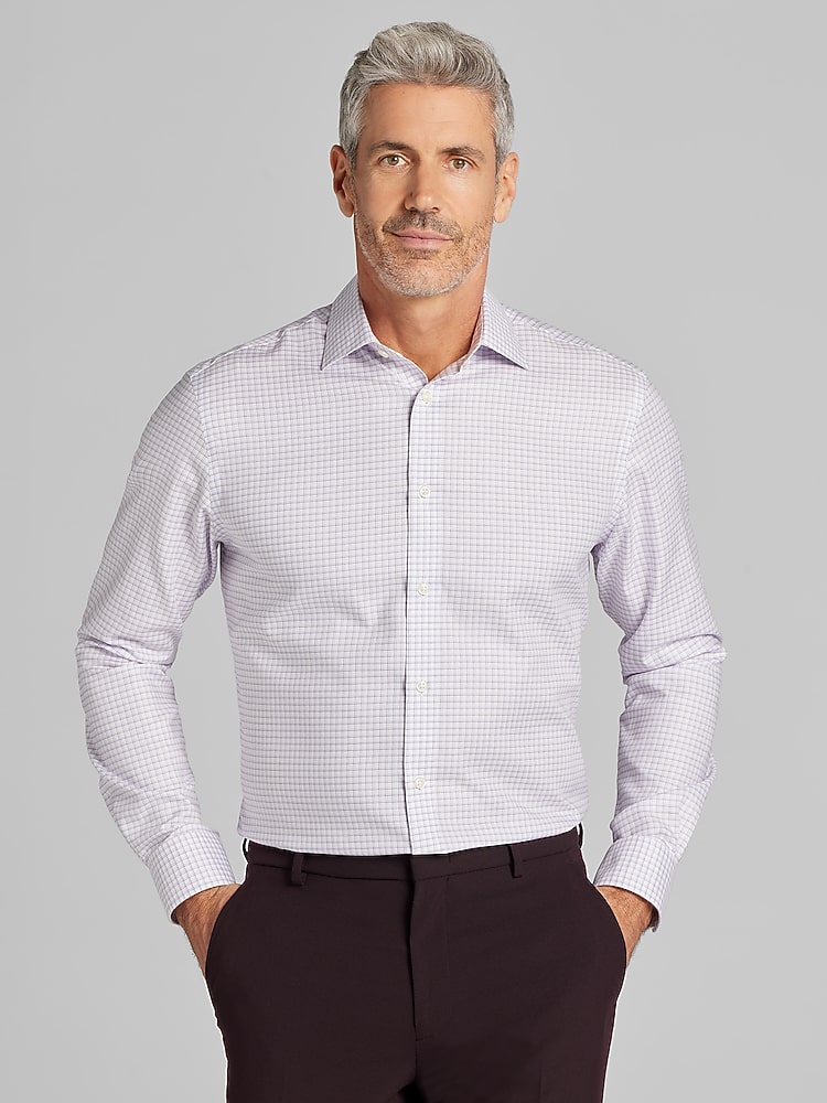 Joseph Abboud Modern Fit Check Dress Shirt, Lavender - Purple